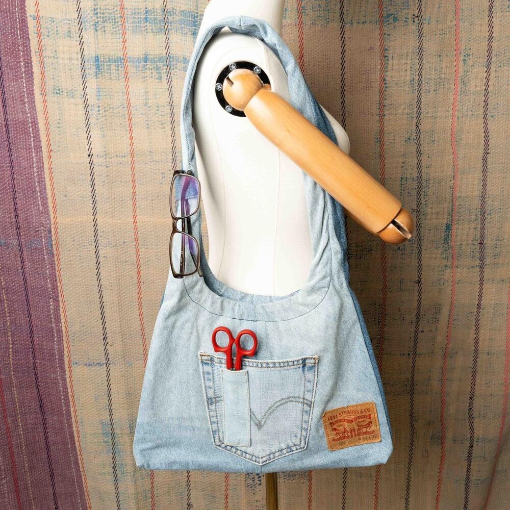 Custom upcycled shoulder bag